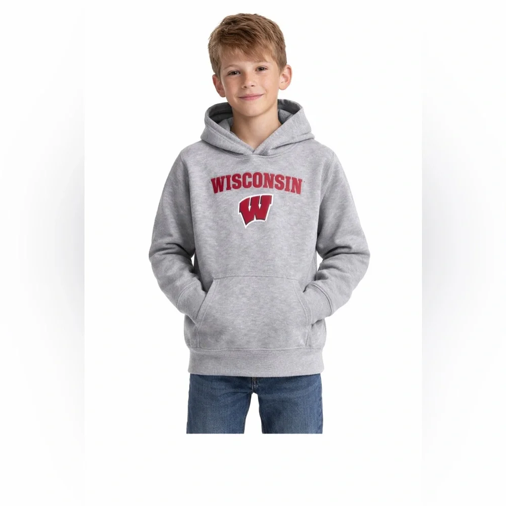 Wisconsin Gray Hoodie for Kids